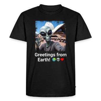Aliens Down Under - Rencontre à l’Opéra - T-shirt Premium bio Homme - noir - Devant - Nico (187cm)