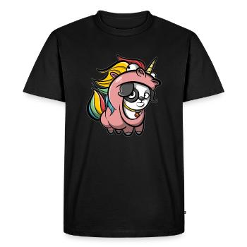 Dog in unicorn costume - Men's Premium Organic T-Shirt - black - Front - Nico (187cm)