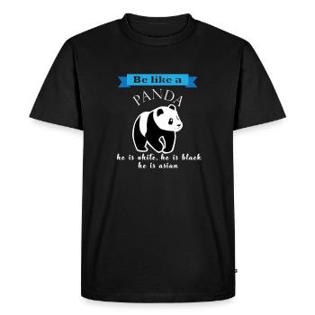 Panda Antirassismus Gegen Nazis Solidarität Antifa - Männer Premium Bio T-Shirt - Schwarz - Vorne - Nico (187cm)