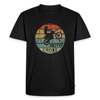 Motocross rétro - moto, dirt, moto - T-shirt Premium bio Homme - noir - Devant - Nico (187cm)