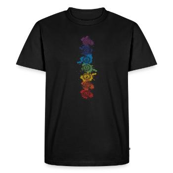 Éléments Chakra Splash - Bouddha, Bouddhisme, Yoga - T-shirt Premium bio Homme - noir - Devant - Nico (187cm)