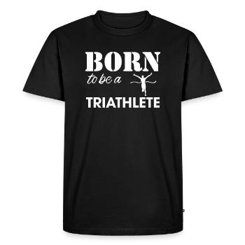 Triathlon - natation, vélo, course à pied, cadeau - T-shirt Premium bio Homme - noir - Devant - Nico (187cm)