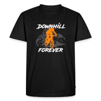 Downhill Forever - vélo de montagne, cadeau - T-shirt Premium bio Homme - noir - Devant - Nico (187cm)