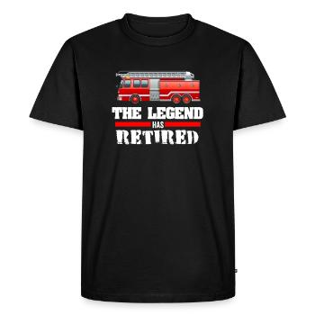 Pompier retraité - pension, pension, retraité - T-shirt Premium bio Homme - noir - Devant - Nico (187cm)