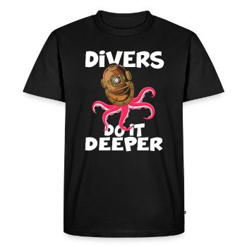 diver dives divers do it deeper - Men's Premium Organic T-Shirt - black - Front - Nico (187cm)
