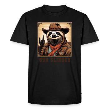 Sloth Gun Slinger - T-shirt Premium bio Homme - noir - Devant - Nico (187cm)