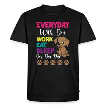 Everyday is Dogs Work Eat Sleep Dog Dog Dog - Männer Premium Bio T-Shirt - Schwarz - Vorne - Nico (187cm)