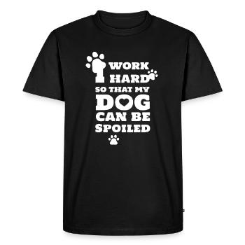 My Dog Can Be Spoiled - Men's Premium Organic T-Shirt - black - Front - Nico (187cm)