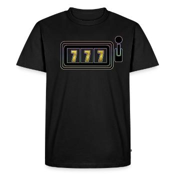 Slot Machine with Jackpot (777) - Men's Premium Organic T-Shirt - black - Front - Nico (187cm)