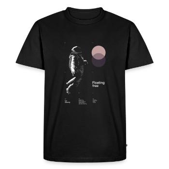 Poster Floating - Astronaut in space - Men's Premium Organic T-Shirt - black - Front - Nico (187cm)