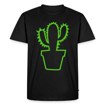 Cactus shrub Cacti prickly garden gardener - Men's Premium Organic T-Shirt - black - Front - Nico (187cm)