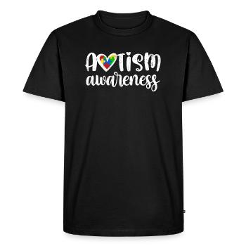 AUTISME CONSCIENCE CŒUR AMOUR GÊNÉ DICTONS - T-shirt Premium bio Homme - noir - Devant - Nico (187cm)