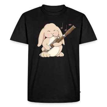 Mignon joueur de basson kawaii Lapin - T-shirt Premium bio Homme - noir - Devant - Nico (187cm)