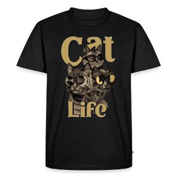 Cat Life - Drôle de design de gangster de chat - T-shirt Premium bio Homme - noir - Devant - Nico (187cm)