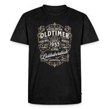 Geschenk zum 70. Geburtstag: Oldtimer 1955 T-Shirt - Männer Premium Bio T-Shirt - Schwarz - Vorne - Nico (187cm)