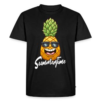 Pineapple Sunglasses Fruit Summer Holiday Gift - Men's Premium Organic T-Shirt - black - Front - Nico (187cm)