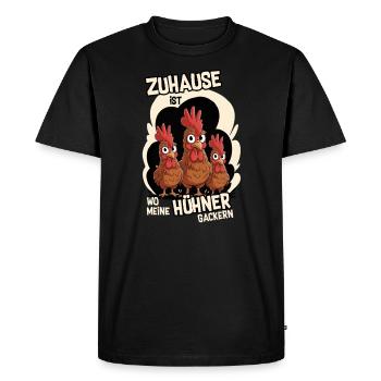 Zuhause ist, wo meine Hühner gackern – Hühner - Männer Premium Bio T-Shirt - Schwarz - Vorne - Nico (187cm)