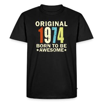 1974 Birthday Bday Present - Men's Premium Organic T-Shirt - black - Front - Nico (187cm)