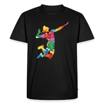 Volleyball Sport Lover Abstract Volleyball Player - Men's Premium Organic T-Shirt - black - Front - Nico (187cm)
