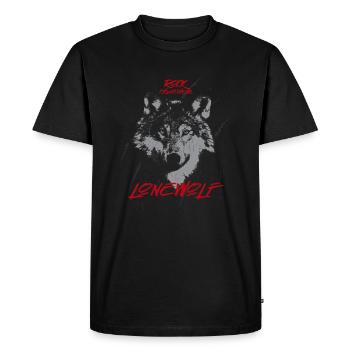 Loup solitaire - T-shirt Premium bio Homme - noir - Devant - Nico (187cm)