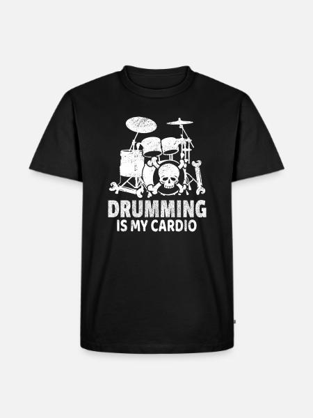 Drummen is mijn cardio-drummer-cadeau - Mannen Premium Bio T-shirt - zwart