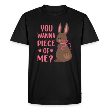 You Wanna Piece of Me Easter Day Chocolate Rabbit - Men's Premium Organic T-Shirt - black - Front - Nico (187cm)