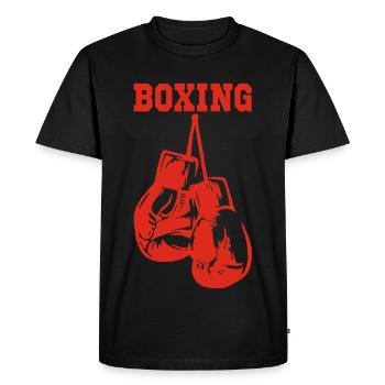 Gants de boxe rouges - T-shirt Premium bio Homme - noir - Devant - Nico (187cm)