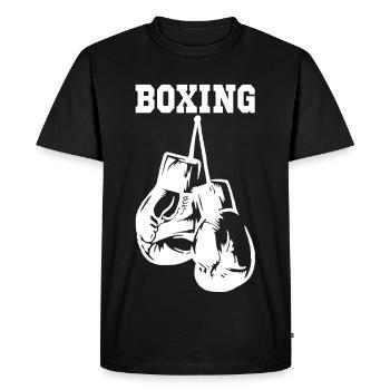 Gants de boxe blancs - T-shirt Premium bio Homme - noir - Devant - Nico (187cm)