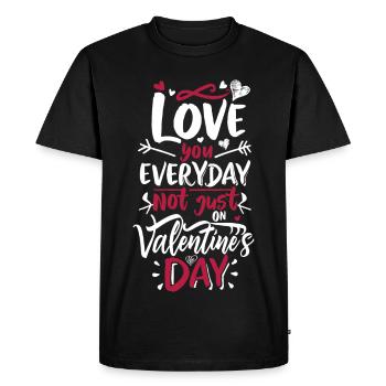 Amour au quotidien pas juste Saint-Valentin - T-shirt Premium bio Homme - noir - Devant - Nico (187cm)