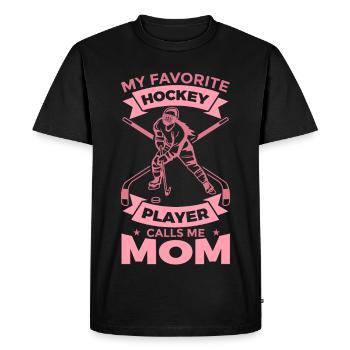 Maman de hockey sur glace - T-shirt Premium bio Homme - noir - Devant - Nico (187cm)
