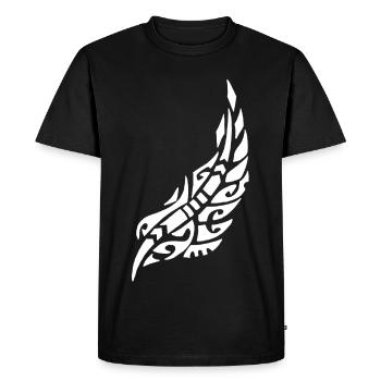 Plume blanche de l'oiseau - T-shirt Premium bio Homme - noir - Devant - Nico (187cm)