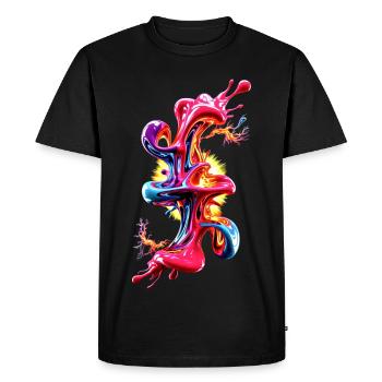 Abstract Liquid Art Fluid - Men's Premium Organic T-Shirt - black - Front - Nico (187cm)