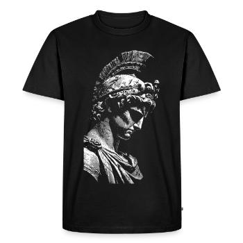 Statue de héros antique imprimé en contraste - T-shirt Premium bio Homme - noir - Devant - Nico (187cm)