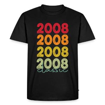 18e anniversaire 18 ans 2008 Rétro - T-shirt Premium bio Homme - noir - Devant - Nico (187cm)
