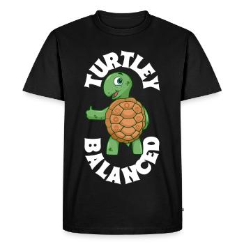 Turtle Balance - Chakra - Men's Premium Organic T-Shirt - black - Front - Nico (187cm)