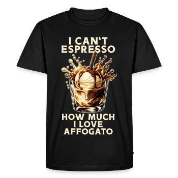Je ne peux pas exprimer à quel point j’aime l’affogato - T-shirt Premium bio Homme - noir - Devant - Nico (187cm)