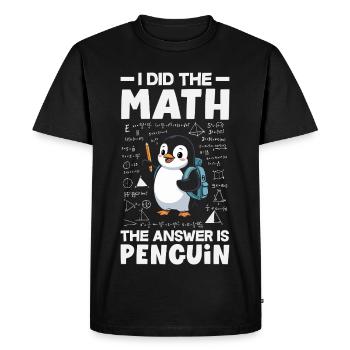 Pingouin mignon - Cadeau pour l’amoureux des manchots - T-shirt Premium bio Homme - noir - Devant - Nico (187cm)