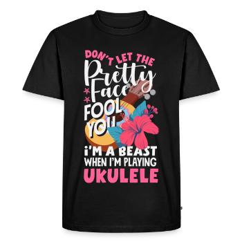 Funny Ukulele Designs and Sayings - Men's Premium Organic T-Shirt - black - Front - Nico (187cm)
