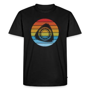 Vintage retro stripe rotary rotary piston engine - Men's Premium Organic T-Shirt - black - Front - Nico (187cm)