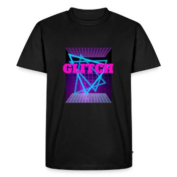 Vaporwave retro glitch 80s 80s pastel esthétique - T-shirt Premium bio Homme - noir - Devant - Nico (187cm)