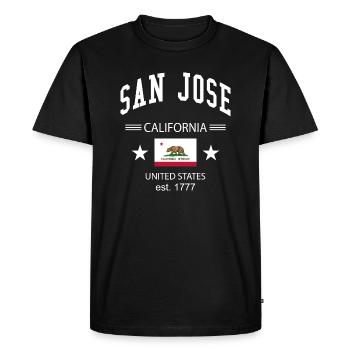 San Jose - Men's Premium Organic T-Shirt - black - Front - Nico (187cm)