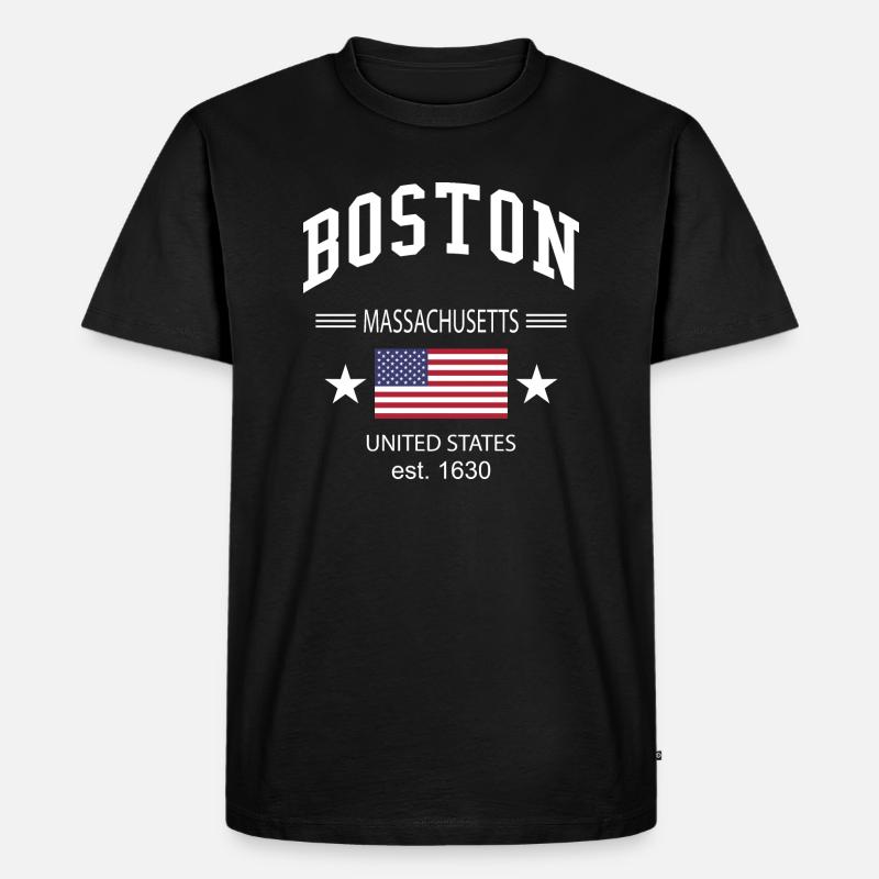 Boston - Männer Premium Bio T-Shirt - Schwarz
