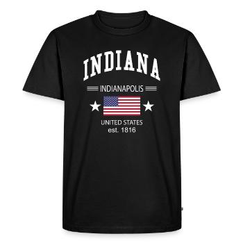 Indiana - T-shirt Premium bio Homme - noir - Devant - Nico (187cm)