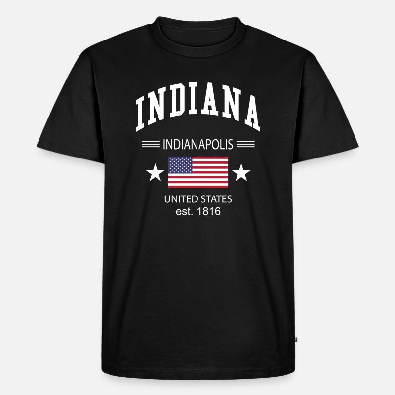 Indiana - Männer Premium Bio T-Shirt - Schwarz