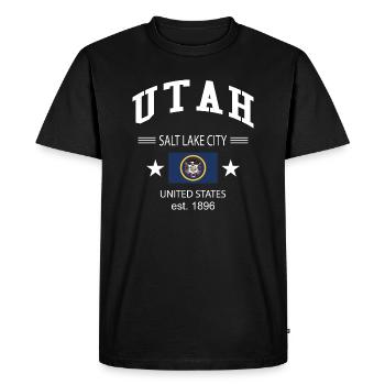 Utah - T-shirt Premium bio Homme - noir - Devant - Nico (187cm)