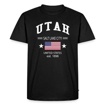 Utah - T-shirt Premium bio Homme - noir - Devant - Nico (187cm)
