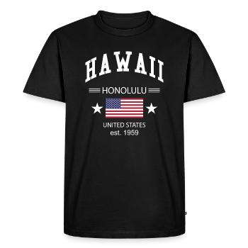 Hawaï - T-shirt Premium bio Homme - noir - Devant - Nico (187cm)