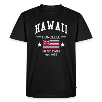 Hawaï - T-shirt Premium bio Homme - noir - Devant - Nico (187cm)