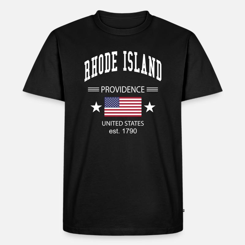Rhode Island - Männer Premium Bio T-Shirt - Schwarz