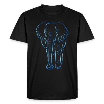 Motiv Elefant in blau Geschenk - Männer Premium Bio T-Shirt - Schwarz - Vorne - Nico (187cm)